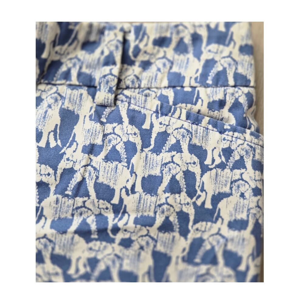 Talbots "The Perfect Short" Bermuda Cobalt Blue/White Elephant Print Size: 4 - Picture 6 of 9